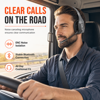 📢📢50% DE RÉDUCTION !! ⏰ Casque Bluetooth Sans Fil avec Réduction de Bruit ENC & Couplage Auto – Service Client & Chauffeurs Routiers