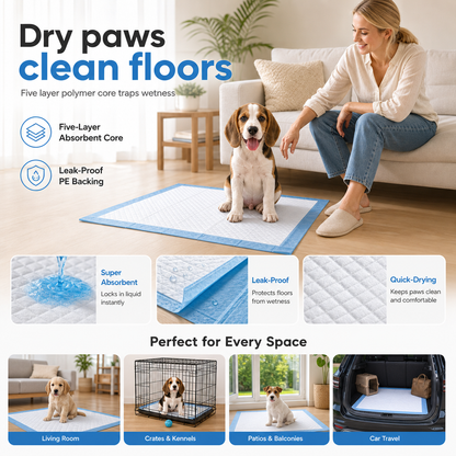 Leakproof Deodorizing and Breathable Thin Pet Pee Pads for Dogs