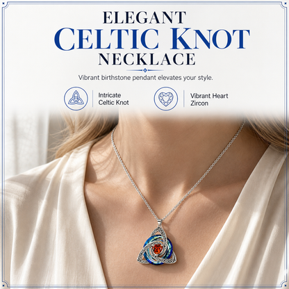 ⏳Spécial à durée limitée⏰Pendentif nœud celtique pierre de naissance – Collier femme symbolique