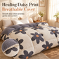 Warm Lamb Fleece and Aloe Cotton Winter Comforter Fleece Lined Quilt Insert with Dark Floral Pattern