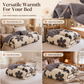 Warm Lamb Fleece and Aloe Cotton Winter Comforter Fleece Lined Quilt Insert with Dark Floral Pattern