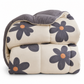 Warm Lamb Fleece and Aloe Cotton Winter Comforter Fleece Lined Quilt Insert with Dark Floral Pattern