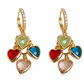 ⏳ Offre limitée −50% ⏰ Boucles d’Oreilles Pendantes Cœur Multicolore Rétro pour Femmes – Bijoux Mode❤️💚💙