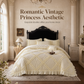 🛏Parure de Lit Princesse à Volants – Coton Lavé Doux, Style Français