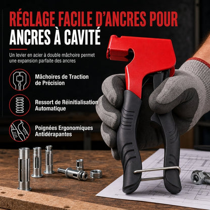 🔩🛠️ Pince à Chevilles pour Parois Creuses – Acier au Carbone Forgé, Compatibilité M3-M8 et Serrage sans Effort