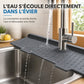 💧 Tapis de protection anti-éclaboussures pour robinet en silicone alimentaire – Découpable et épaissi, tapis d'écoulement incliné | Plus d'éclaboussures ni de plans de travail mouillés