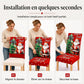 Housse de chaise élastique de Noël, housse complète extensible pour chaises de salle à manger à dossier haut