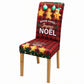 Housse de chaise élastique de Noël, housse complète extensible pour chaises de salle à manger à dossier haut