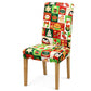 Housse de chaise élastique de Noël, housse complète extensible pour chaises de salle à manger à dossier haut