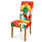 Housse de chaise élastique de Noël, housse complète extensible pour chaises de salle à manger à dossier haut