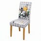 Housse de chaise élastique de Noël, housse complète extensible pour chaises de salle à manger à dossier haut