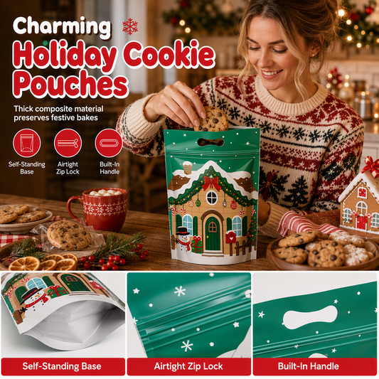 ⏳ Offre limitée −50% ⏰ Lot de 50 Sachets À Bonbons Noël Cartoon Debout Fermeture Zip – Emballage Biscuits Flocon de Neige, Gâteaux & Pâtisseries