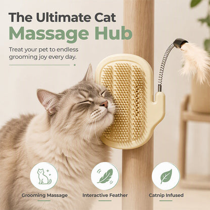 📢📢50% DE RÉDUCTION !! ⏰ Accessoire d'angle 2-en-1 pour le toilettage autonome des animaux avec baguette à plumes