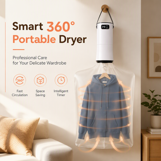☀️ ⏳🔥 OFFRE LIMITÉE −50% ! ⏰ Sèche-Linge Portable Pliable avec Minuterie 240 Min & Grande Housse – Idéal Voyage & Dortoir