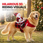 ⏳ Offre limitée −50% ⏰ Déguisement Noël Rouge pour Chien – Costume Père Noël Cavalier 3D avec Sangle de Poitrine Réglable