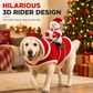 ⏳ Offre limitée −50% ⏰ Déguisement Noël Rouge pour Chien – Costume Père Noël Cavalier 3D avec Sangle de Poitrine Réglable