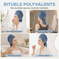 💧🧖 Serviette de Séchage pour Cheveux en Microfibre – Douce, Absorbante et Maintenue par Élastique