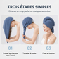 💧🧖 Serviette de Séchage pour Cheveux en Microfibre – Douce, Absorbante et Maintenue par Élastique