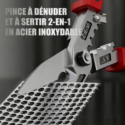 🔧 PROMO FLASH : 50% DE RÉDUCTION ! Pince à Dénuder et à Sertir 2-en-1 en Acier Inoxydable – Acier Allié Haute Dureté, Tranchant Rasoir & Poignée Ergonomique Antidérapante for un Travail d'Installation et de Réparation Efficace ✨⚡