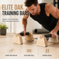 💪 ⏳🔥 OFFRE LIMITÉE −50% ! ⏰ Poignées de Pompes en Bois : Bois de Caoutchouc Massif, Base Trapézoïdale Anti-Vacillement, Pieds Antidérapants