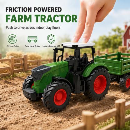 ⏳ OFFRE LIMITÉE −50% ! ⏰ Grand Tracteur de Ferme Jouet pour Enfants avec Remorques & Accessoires – À Friction et Télécommandé – Véhicules de Chantier pour Garçons