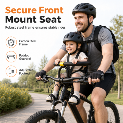 🚲👶 ⏳🔥 OFFRE LIMITÉE −50% ! ⏰ Siège Vélo Enfant avec Dossier & Coussin – Pour VTT, Cyclisme Parent-Enfant Sûr & Confortable