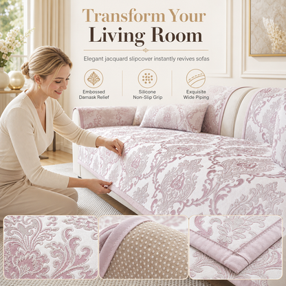 All Season Non Slip Sofa Cushion Cover Modern European Style High Precision Jacquard Couch Slipcover Pad