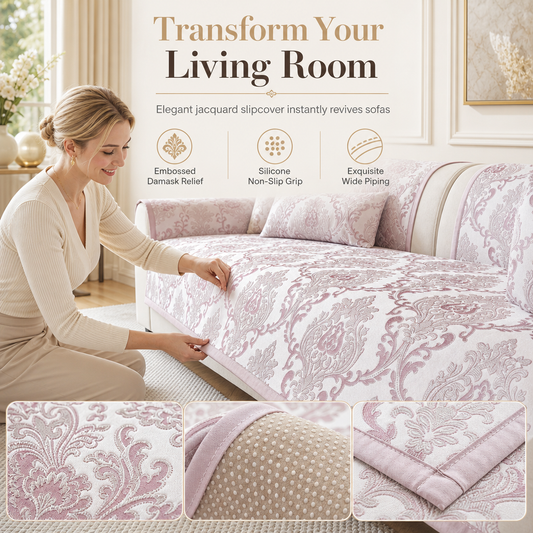 ⏳🔥 OFFRE LIMITÉE −50% ! ⏰ Housse de Coussin Canapé Antidérapante Toutes Saisons – Style Européen Moderne, Jacquard Haute Précision