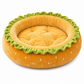 🍔 Corbeille pour Chien en Forme de Hamburger 🐾 – Coussin Rond Douillet Toutes Saisons, 35 & 50 cm