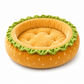 🍔 Corbeille pour Chien en Forme de Hamburger 🐾 – Coussin Rond Douillet Toutes Saisons, 35 & 50 cm