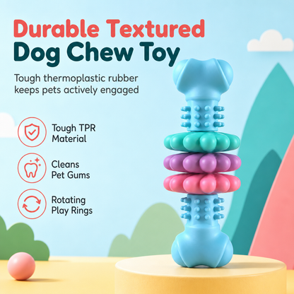 ⏰ Jouet à mâcher pour chien en forme d'os en TPR durable – Jouet résistant aux morsures pour la dentition des grands chiens 🦴