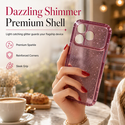 ✨ Coque Paillettes Antichoc pour iPhone – Effet Scintillant, Protection Coins & Objectif, Anti-Jaunissement