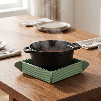 Dessous-de-plat magnétique en silicone 🍳🧲 | Tapis plat ou petit plateau pliable | Pour casseroles et accessoires de cuisine