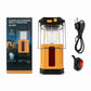 Lanterne de camping portable à énergie solaire et à manivelle, lampe d'urgence télescopique pour le camping en extérieur