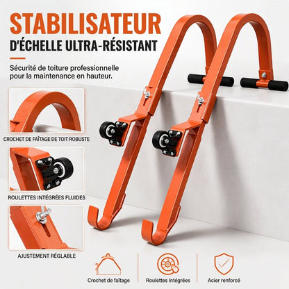 ⏳🔥 OFFRE LIMITÉE −50% ! ⏰ Crochets de toit stabilisateurs pour échelle en alliage d'aluminium avec tige stabilisatrice pour échelles droites