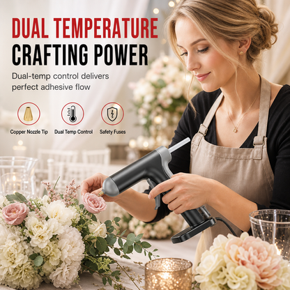 🔫 Nouveau ! 🔥 Pistolet À Colle Thermofusible Sans Fil – Batterie 2000 mAh & 10 Bâtons de Colle ✨