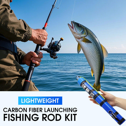 🎣 -50 % dès maintenant ! 🐟 Kit de canne à pêche en fibre de carbone, moulinet prémonté, ligne de 50 m et anneaux rabattables 🌊