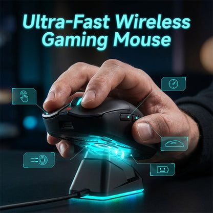 🖱️ PROMO FLASH : 50% DE RÉDUCTION ! Souris Gaming Sans Fil Légère 65g – Triple Connexion 2,4GHz/Bluetooth/Filaire, Capteur 12000 DPI & Base Recharge Magnétique RGB for un Jeu Précis et Confortable 🎮✨