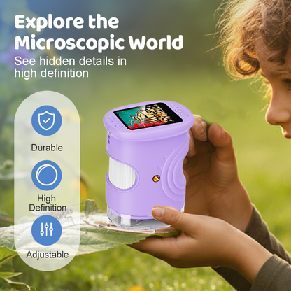 🔬 PROMO FLASH : 50% DE RÉDUCTION ! Microscope de Poche Portable pour Enfants – Écran IPS 2" & Grossissement 1000X for une Exploration Scientifique Ludique et Captivante ✨