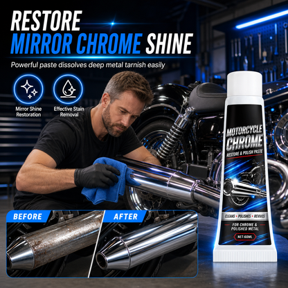 ⏳ Offre limitée : -50 % ⏰ Pâte à polir le chrome et restaurateur de métal pour moto 🏍️🪄✨