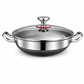 📢📢 -50 % !! ⏰ Poêle wok en acier inoxydable épaissi antiadhésif avec couvercle et fond plat