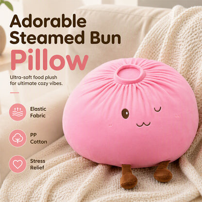 ⏳ Offre limitée : -50 % ⏰Coussin en peluche Bao, petit pain vapeur tout mignon