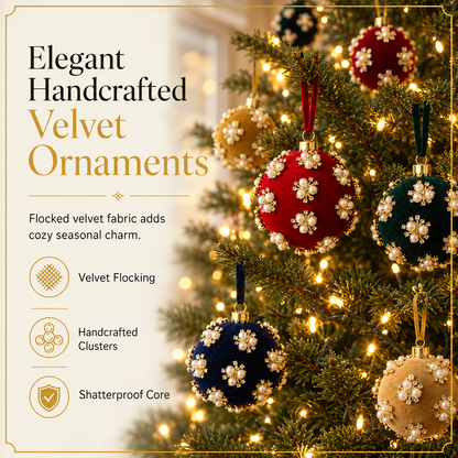 ⏳🔥 Offre limitée : -50 % ! ⏰ Boule de Noël en velours de 8 cm, décoration en mousse à suspendre au sapin 🎄