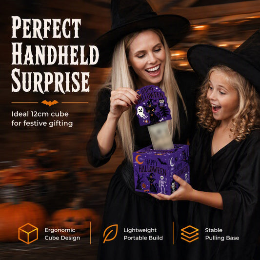 🎃 -50 % ! ✨ Boîte cadeau surprise d’Halloween à billets déroulants, ruban de billets interactif, motif citrouille et carton robuste, montage en 3 minutes 🎁