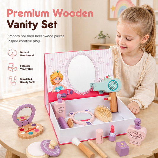 📢📢 -50 % !! ⏰ Coffret de maquillage et de coiffure factices en bois pour enfants, jeu d’imitation