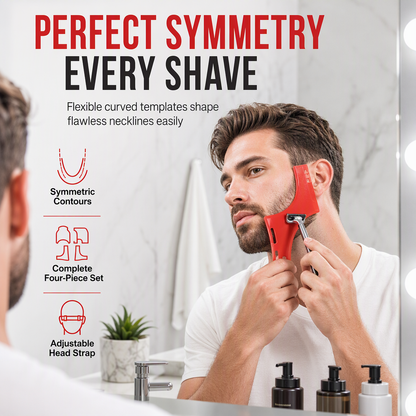 ⏳ Offre limitée : -50 % ⏰ Kit rouge de 4 pièces pour dessiner la barbe, coiffer les cheveux et délimiter les contours de la nuque