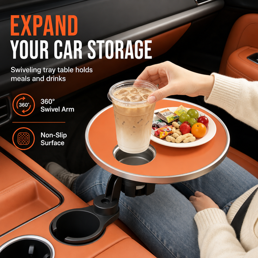 📢📢 -50 % !! ⏰ Plateau repas et porte-gobelet multifonction pour voiture, pivotant à 360°, format allongé, antidérapant et résistant à l’usure