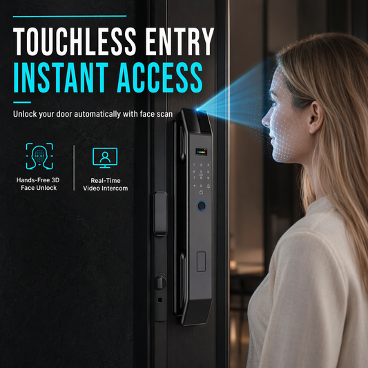 🔐 -50 % ! 🚪 Serrure de porte intelligente avec reconnaissance d’empreintes digitales, reconnaissance faciale et accès à distance ✨