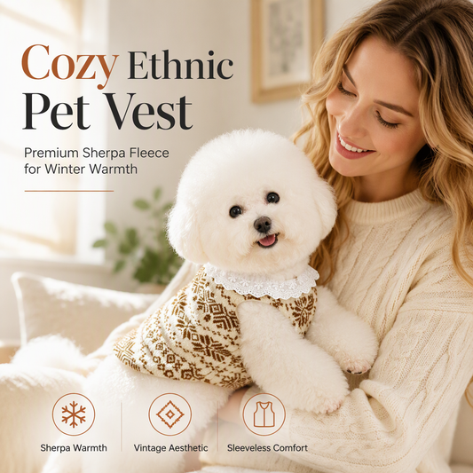 🎅 Offre spéciale de Noël 🎁 Pull sans manches épais et chaud à col montant pour petits chiens et chats, pour l’automne et l’hiver