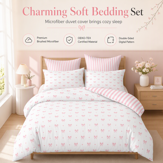 ⏳ Offre limitée : -50 % ⏰ Parure de lit 3 pièces avec housse de couette à jolis motifs 🎀🛌